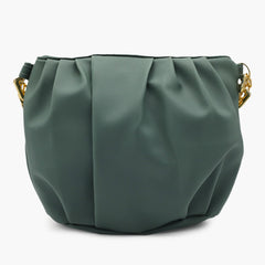 Women's Shoulder Bag - Tea Pink-Dark Green