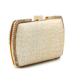 Women's Fancy Clutch - Golden- Peach- Silver