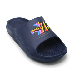 Men's Slider - Navy Blue- Grey