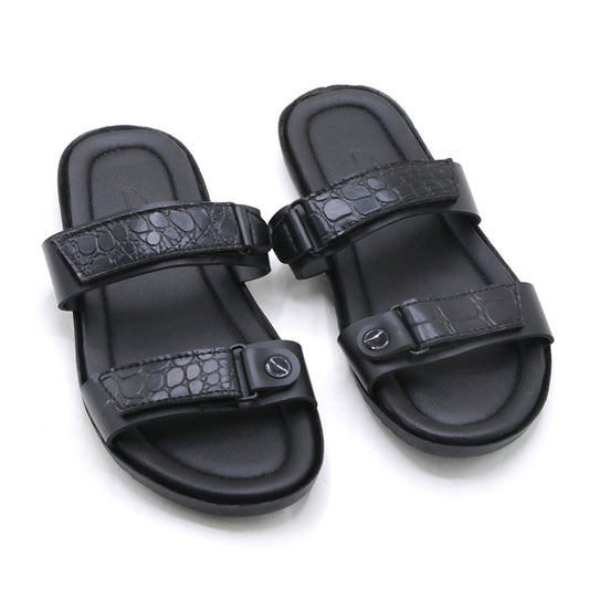 Men's Slipper - Black- Brown