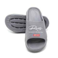 Men's Slider - White- Grey- Blue- Black