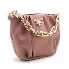 Women's Shoulder Bag - Tea Pink-Dark Green