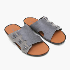 Men's Slipper - Grey- Mustard