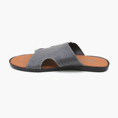 Men's Slipper - Grey- Mustard