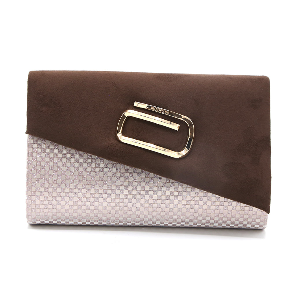 Women's Clutch - Brown- Light Brown- Dark Brown