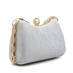 Women's Fancy Clutch - Silver- Peach- Green- Golden