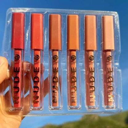 Pack Of 6 Nude Look High Pigment Matte Lip-gloss Long Lasting Soft & Smooth Lip-gloss